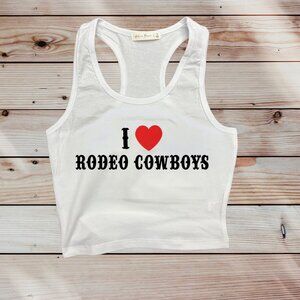 White 'I Love Rodeo Cowboys' Tank Top